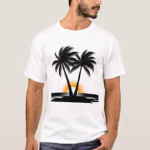 Sonnenuntergangs-Palmen | Tropicale Strand-T-Shirt