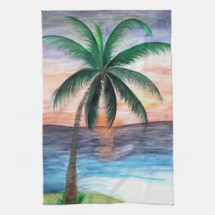 Sonnenuntergangs-Palmenbaum-Küchentuch von der Kun Küchentuch