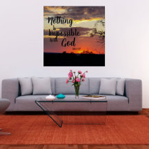 Sonnenuntergangs-Plakat Nichts ist unmöglich mit G