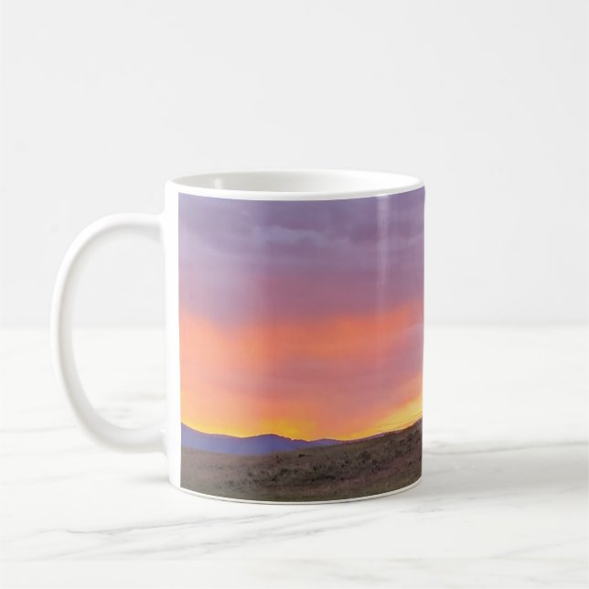 Sonnenuntergangs-Reit-Tasse Kaffeetasse (Links)