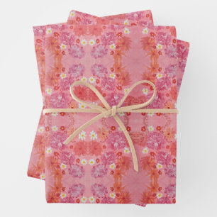 Sonnenuntergangs-Rosen-Blumenverpackungspapier Geschenkpapier Set