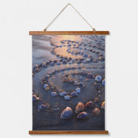 Sonnenuntergangs-Schnecken-Spiralstrand-Meditation