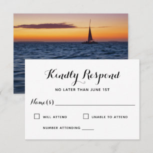 Sonnenuntergangs-Segel-Moderne-Nautische-Hochzeits RSVP Karte