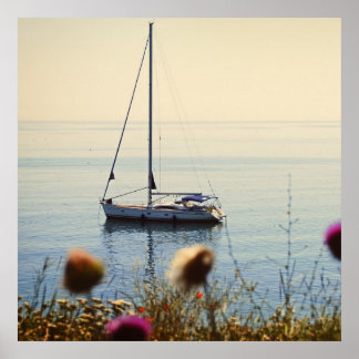 Sonnenuntergangs-Segeln Poster