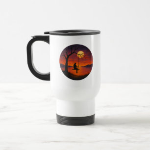 Sonnenuntergangs-Silhouette-Schaukel-Kunst-Reisebe Reisebecher