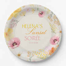 Sonnenuntergangs-Soirée Pastell-Blumen Pink, Orang