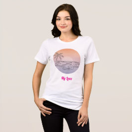 Sonnenuntergangs-Strand-Vibes – Minimales handgeze Tri-Blend Shirt