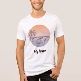 Sonnenuntergangs-Strand-Vibes – Minimalistisches h Tri-Blend Shirt