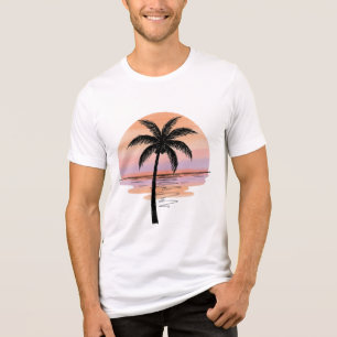 Sonnenuntergangs-Strand-Vibes – Minimalistisches S Tri-Blend Shirt