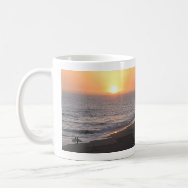 Sonnenuntergangs-Surfer Kaffeetasse (Links)