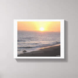 Sonnenuntergangs-Surfer Leinwanddruck