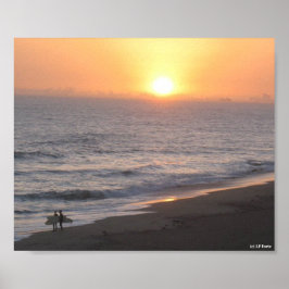 Sonnenuntergangs-Surfer Poster