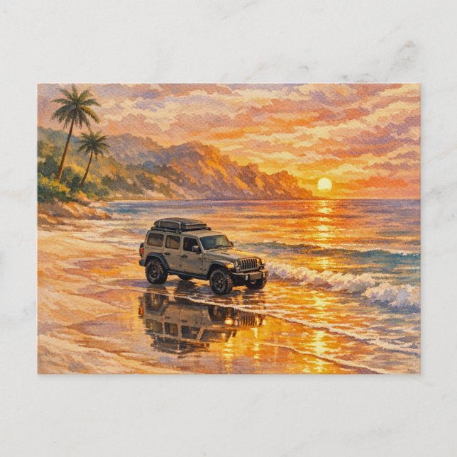 Sonnenuntergangs-Trail-Postkarte Postkarte (Vorderseite)