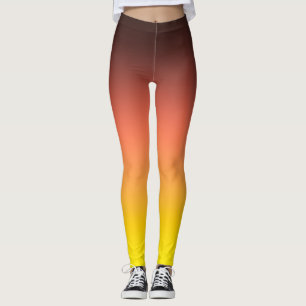 Sonnenuntergangs-Verlauf Gelb Orange Ombre Sport Y Leggings