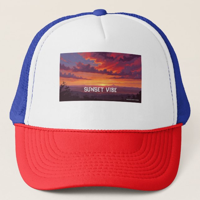 SONNENUNTERGANGS-VIBE TRUCKERKAPPE (Vorderseite)