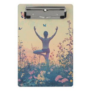 Sonnenuntergangs-Wiesen-Meditation mit Schmetterli Mini Klemmbrett