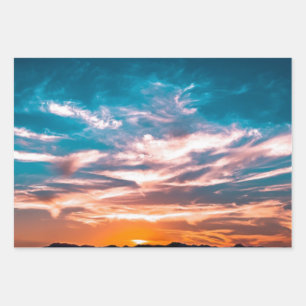 Sonnenuntergangs Wolken Geschenkpapier Set