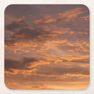 Sonnenuntergangs Wolken I Farbiger Himmel Fotograf Rechteckiger Pappuntersetzer