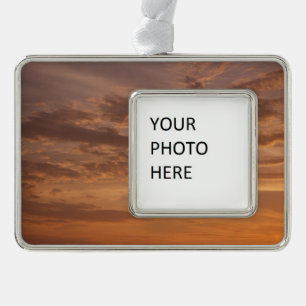 Sonnenuntergangs-Wolken II Pastell Abstrakt Natur Rahmen-Ornament Silber