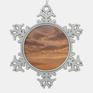 Sonnenuntergangs-Wolken II Pastell Abstrakt Natur Schneeflocken Zinn-Ornament