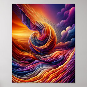 Sonnenuntergangs-Wolken-Kunstposter Poster