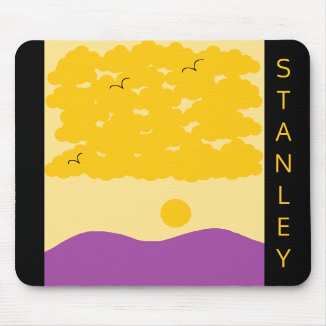 Sonnenuntergangs-Wolken o' Lila Hügel: Mousepad (Vorne)
