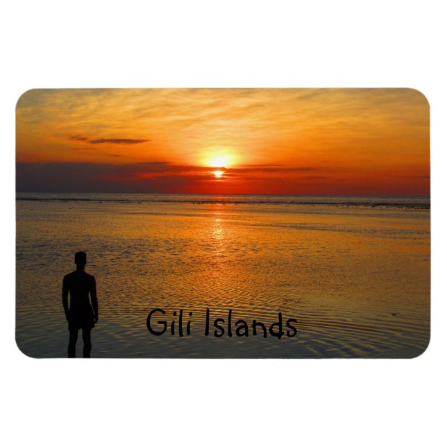 Sonnenuntergangsaussicht auf den Gili-Inseln Magnet (Horizontal)