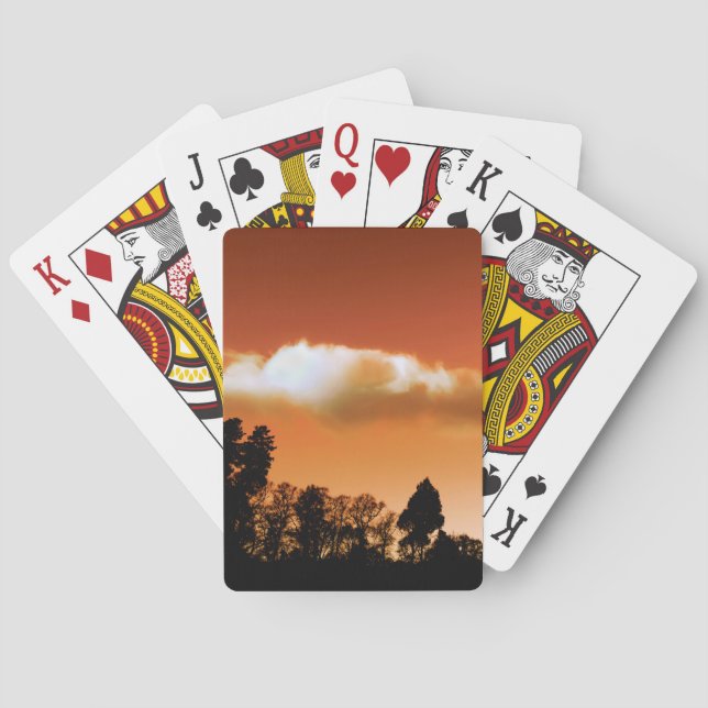 Sonnenuntergangsbäume Spielkarten (Rückseite)