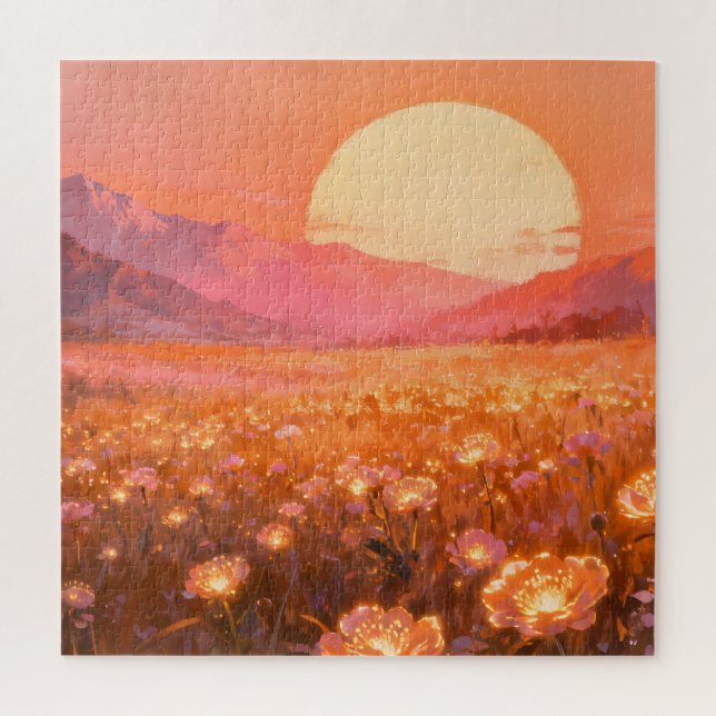 Sonnenuntergangsblüten-Puzzle Puzzle (Vertikal)