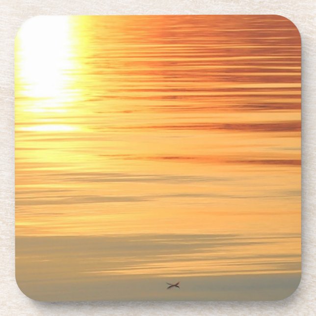Sonnenuntergangsfeder  getränkeuntersetzer (Vorderseite)