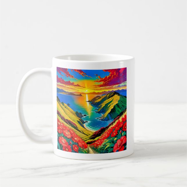 Sonnenuntergangsglück Kaffeetasse (Links)