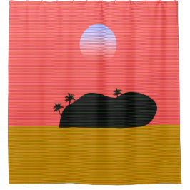 Sonnenuntergangsinsel Duschvorhang