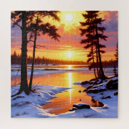 Sonnenuntergangslandschaft Puzzle