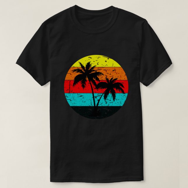 Sonnenuntergangspalme T-Shirt (Design vorne)