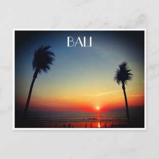 Sonnenuntergangspalmen Postkarte