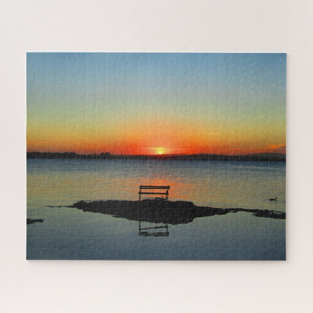 Sonnenuntergangsreflektionen am See Puzzle (Horizontal)