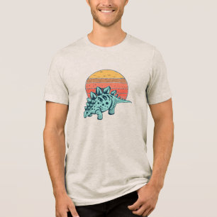 Sonnenuntergangsruhe: Retro-Stegosaurus-T-Shirt Tri-Blend Shirt