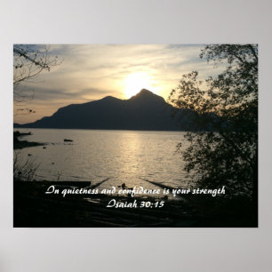 Sonnenuntergangsschrift über Ruhe Poster