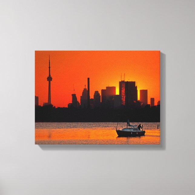 Sonnenuntergangssegeln Leinwanddruck (Vorderseite)