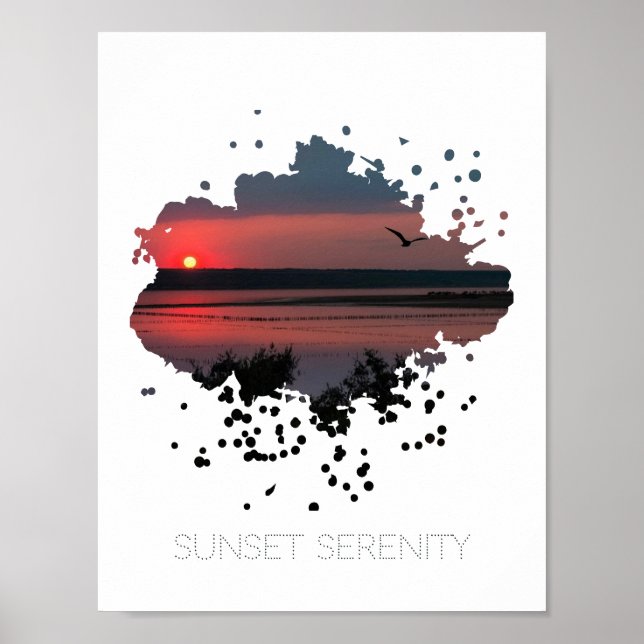 Sonnenuntergangsserenität | Abendliche Lagune Poster (Vorne)