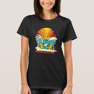 Sonnenuntergangsstrand Dominikanische Republik Url T-Shirt