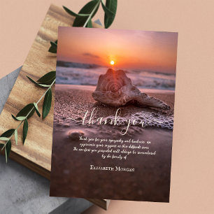 Sonnenuntergangsstrand Muschel Foto Lebensfeier Dankeskarte