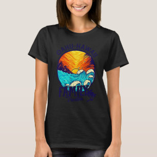 Sonnenuntergangsstrand Retro Oahu Hawaii passende T-Shirt