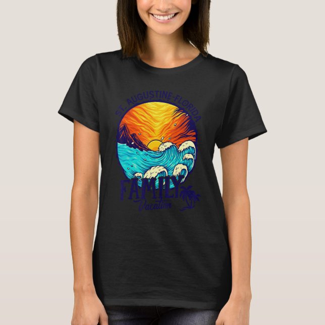 Sonnenuntergangsstrand Retro St  Augustine Florida T-Shirt (Vorderseite)