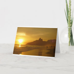 Sonnenuntergangsstrand Tropischer Ozean Wasser Fri Karte