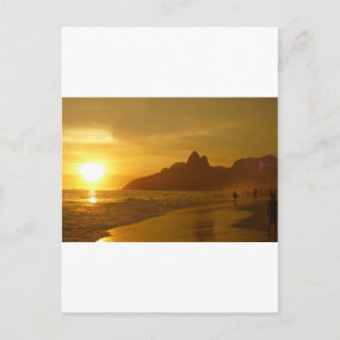 Sonnenuntergangsstrand Tropischer Ozean Wasser Fri Postkarte