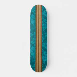 Sonnenuntergangsstrand Vintage-Surfing Faux-Holz T Skateboard
