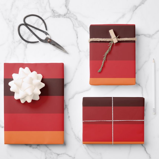 Sonnenuntergangsstreifen Geschenkpapier Set (Vorderseite)