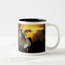 Sonnenuntergangstallions-Tasse