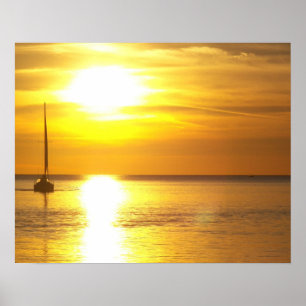 Sonnenuntergangswasser Poster